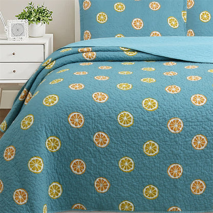Couette en coton avec imprimé citron frais