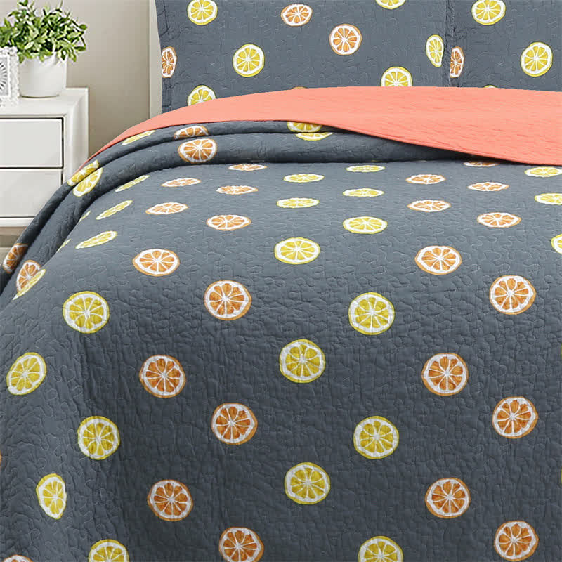 Couette en coton avec imprimé citron frais