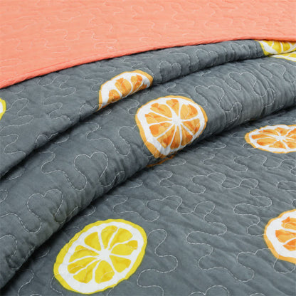 Couette en coton avec imprimé citron frais