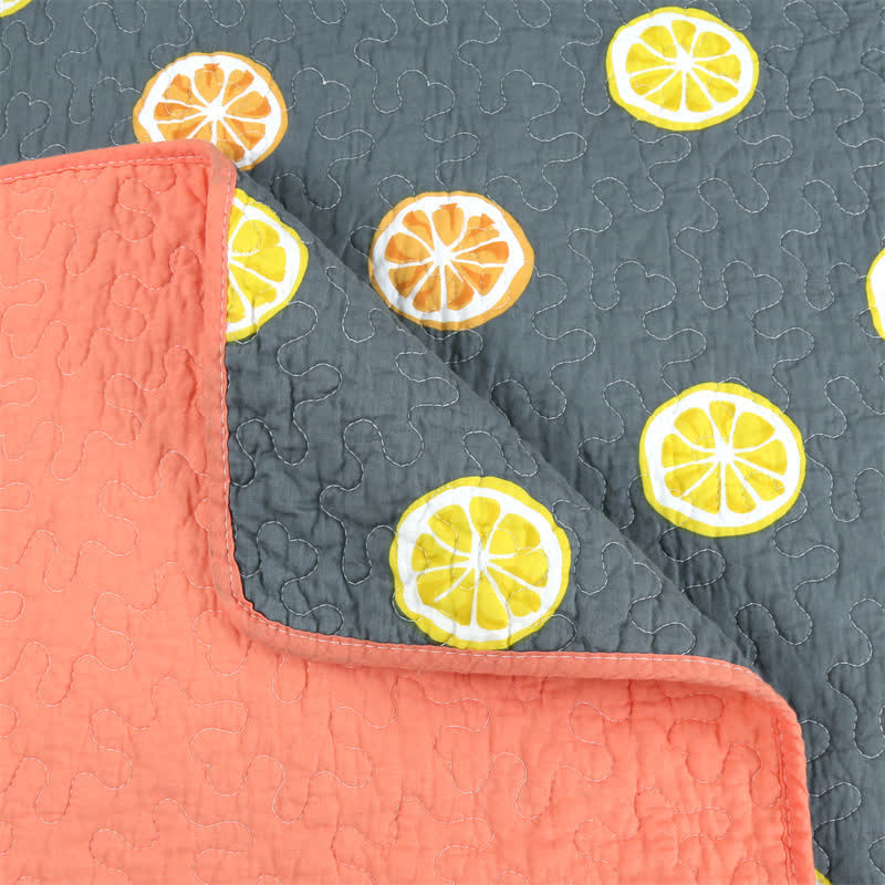 Couette en coton avec imprimé citron frais
