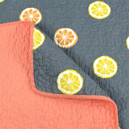 Couette en coton avec imprimé citron frais
