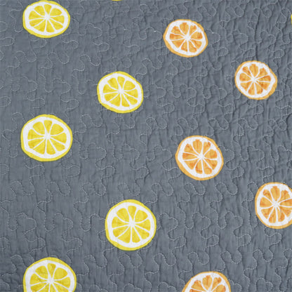 Couette en coton avec imprimé citron frais