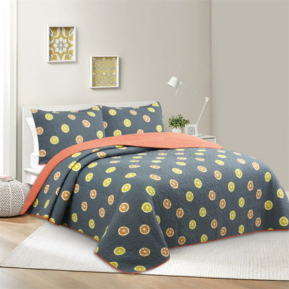 Couette en coton avec imprimé citron frais