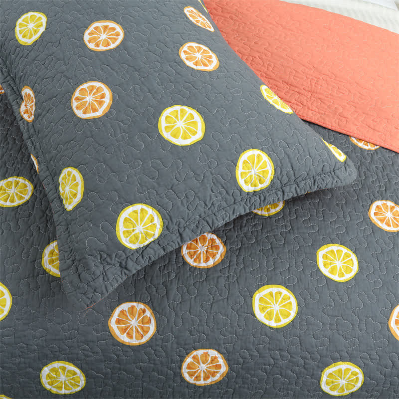 Couette en coton avec imprimé citron frais