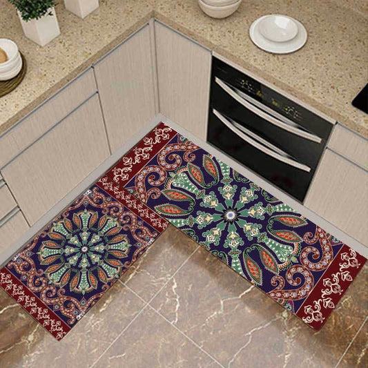 Tapis de couloir mandala absorbant et élégant