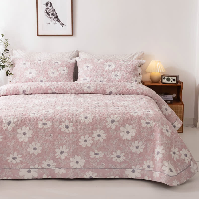 Couette en coton de style campagnard à motif floral
