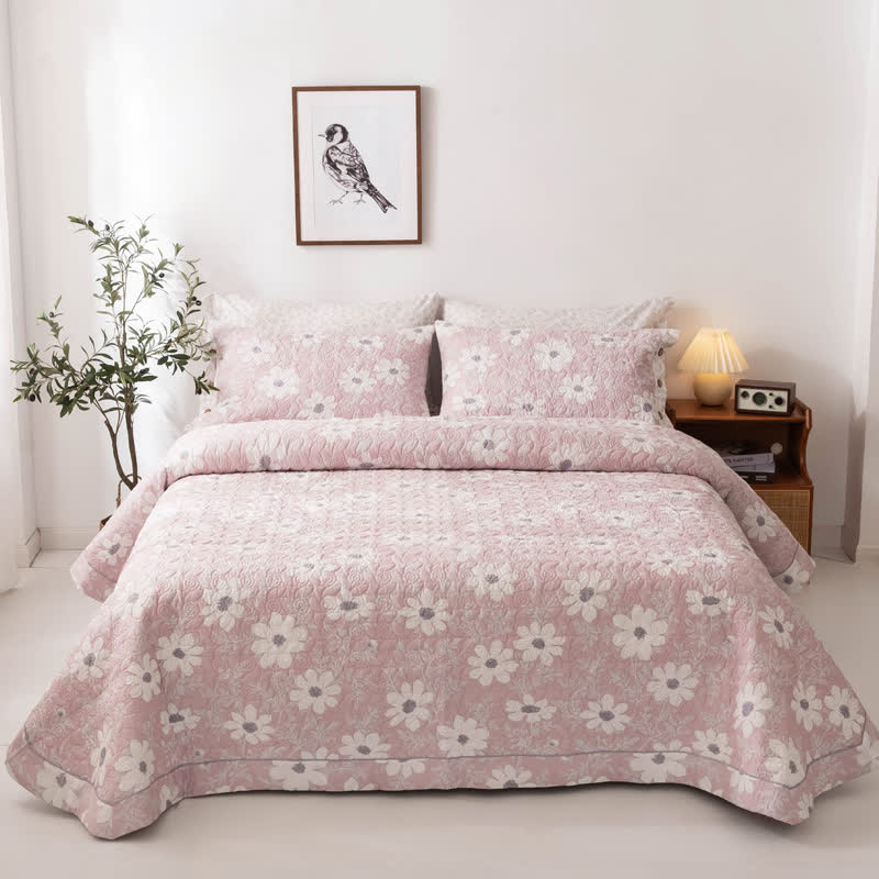 Couette en coton de style campagnard à motif floral
