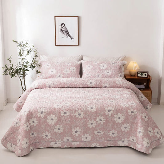 Couette en coton de style campagnard à motif floral