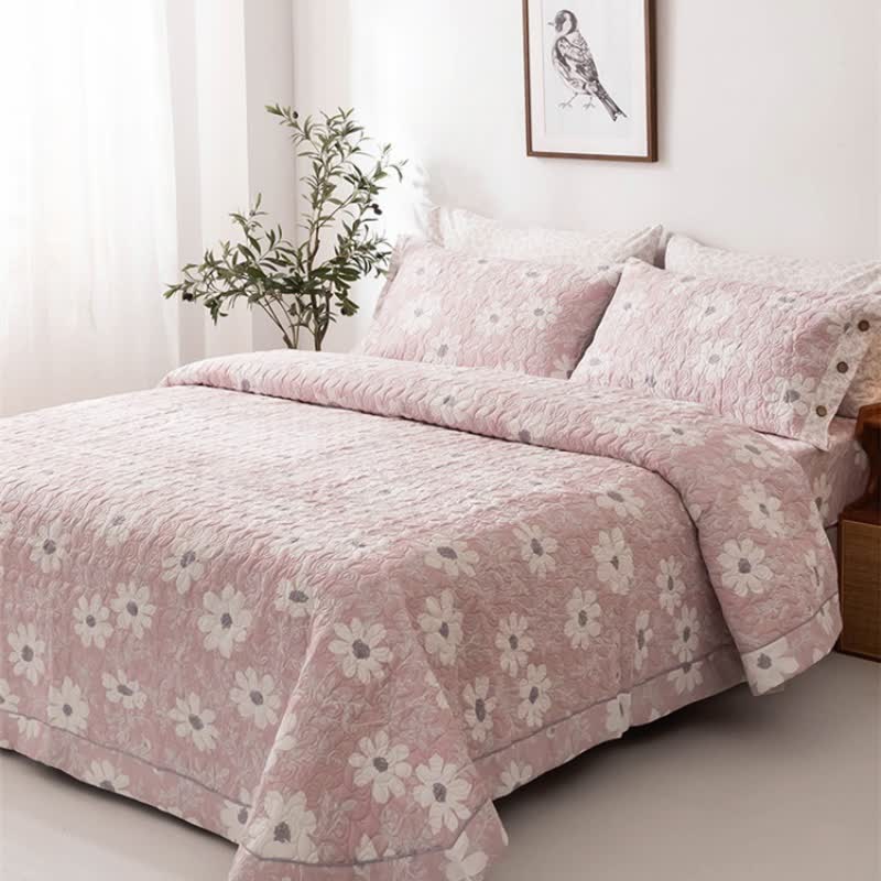 Couette en coton de style campagnard à motif floral