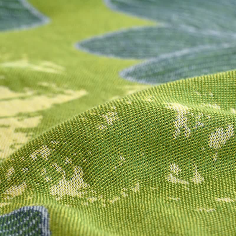 Couverture d'été rafraîchissante avec imprimé bégonia vert