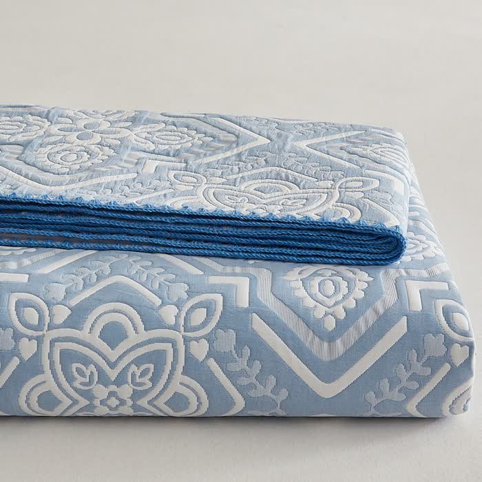 Élégante couverture réversible en gaze de coton double épaisseur à motif floral