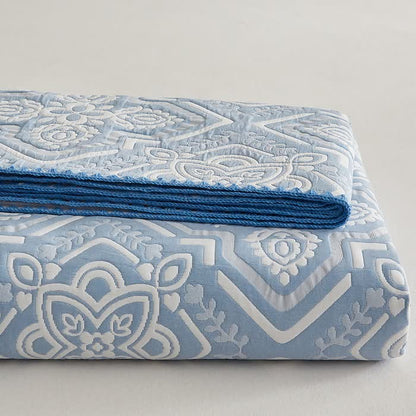 Élégante couverture réversible en gaze de coton double épaisseur à motif floral