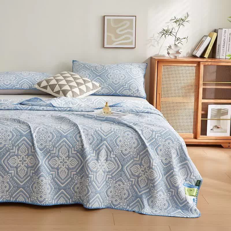 Élégante couverture réversible en gaze de coton double épaisseur à motif floral