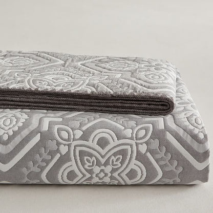 Élégante couverture réversible en gaze de coton double épaisseur à motif floral