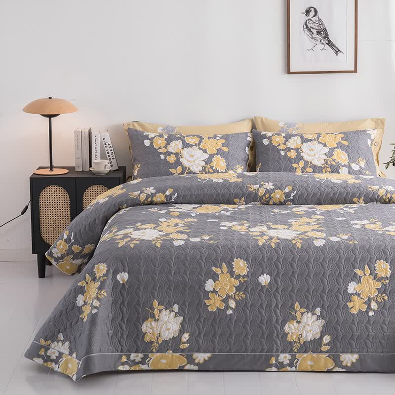 Couette luxueuse en coton à motif floral