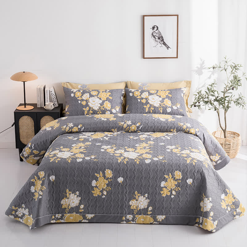 Couette luxueuse en coton à motif floral