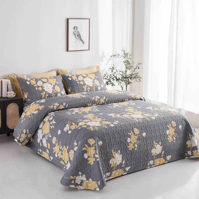 Couette luxueuse en coton à motif floral