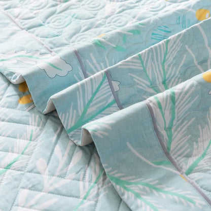 Élégante couette en coton à imprimé végétal