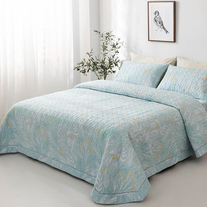 Élégante couette en coton à imprimé végétal