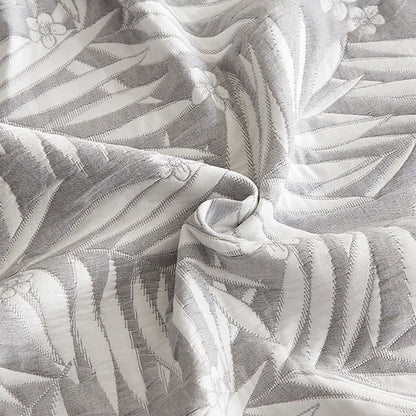Élégante couverture réversible en gaze de coton double épaisseur avec des feuilles