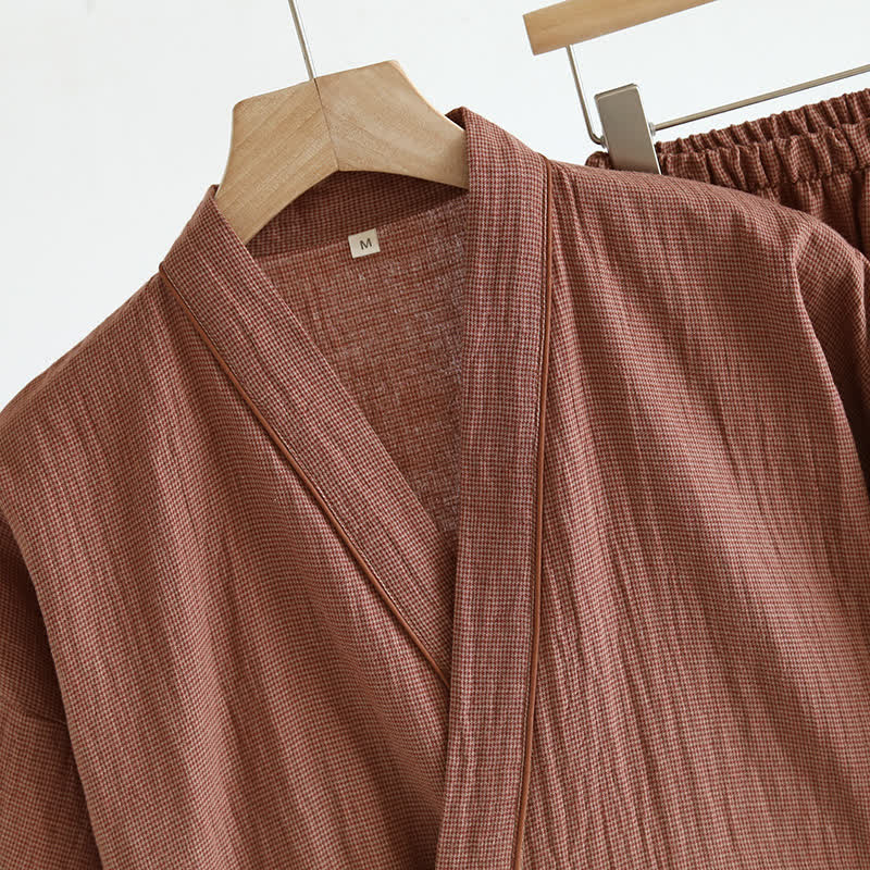 Ensemble pyjama kimono unisexe en gaze de coton