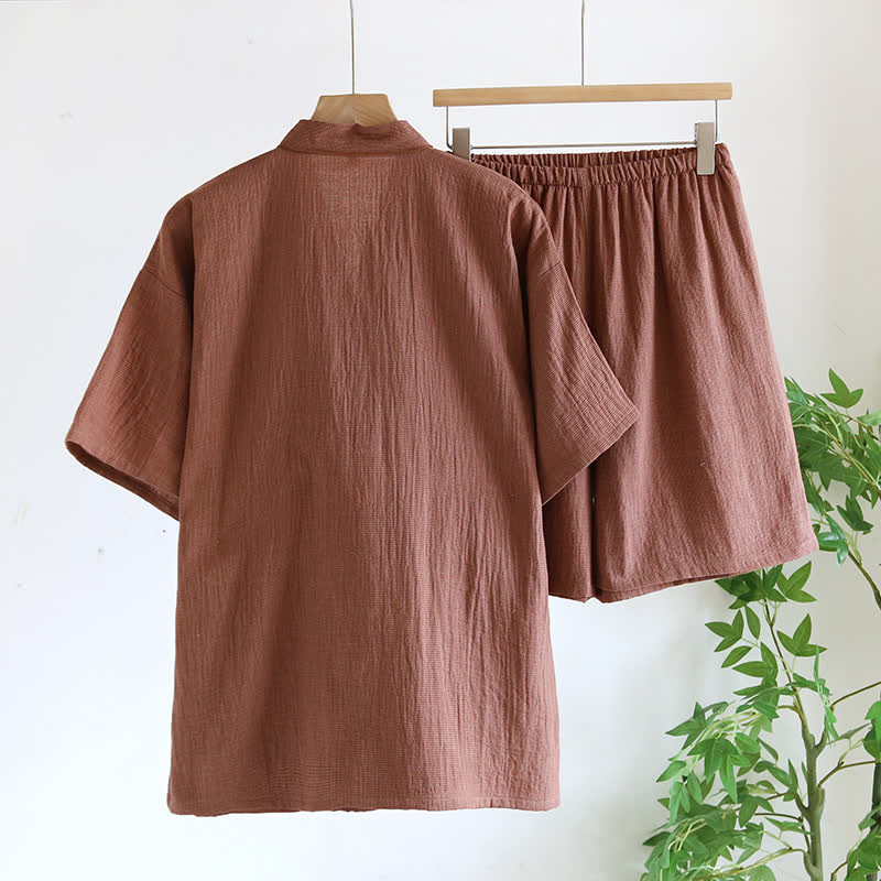 Ensemble pyjama kimono unisexe en gaze de coton