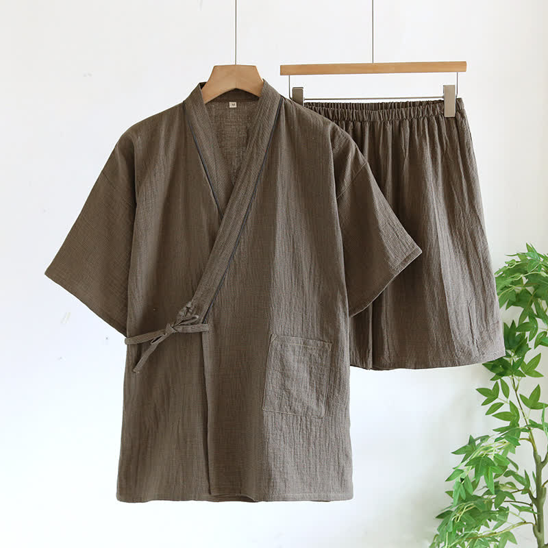 Ensemble pyjama kimono unisexe en gaze de coton