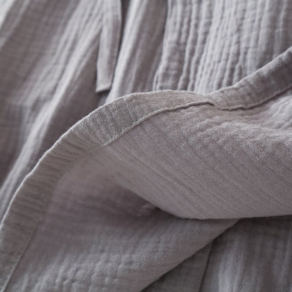 Ensemble pyjama kimono unisexe en gaze de coton unie