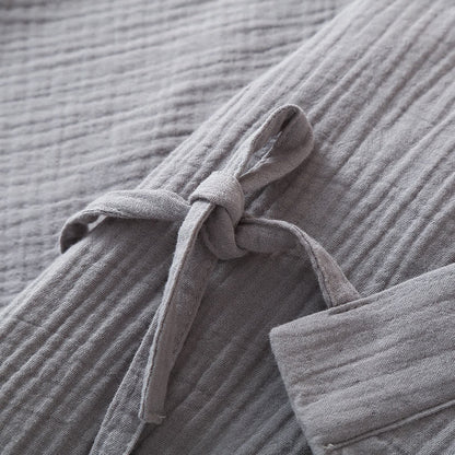 Ensemble pyjama kimono unisexe en gaze de coton unie
