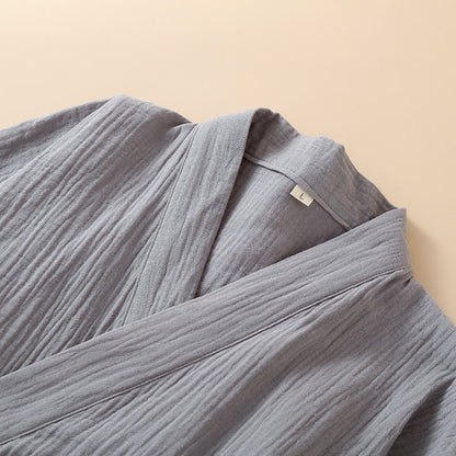 Ensemble pyjama kimono unisexe en gaze de coton unie