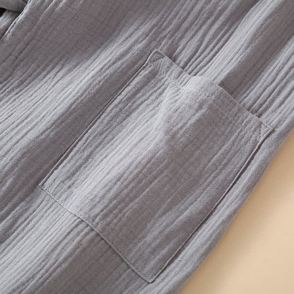 Ensemble pyjama kimono unisexe en gaze de coton unie