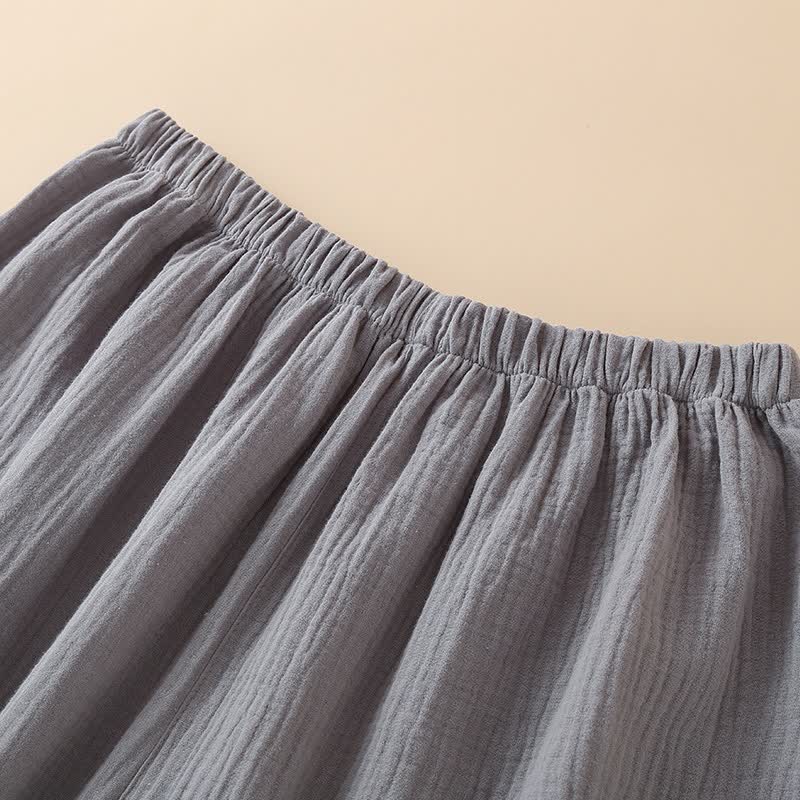 Ensemble pyjama kimono unisexe en gaze de coton unie