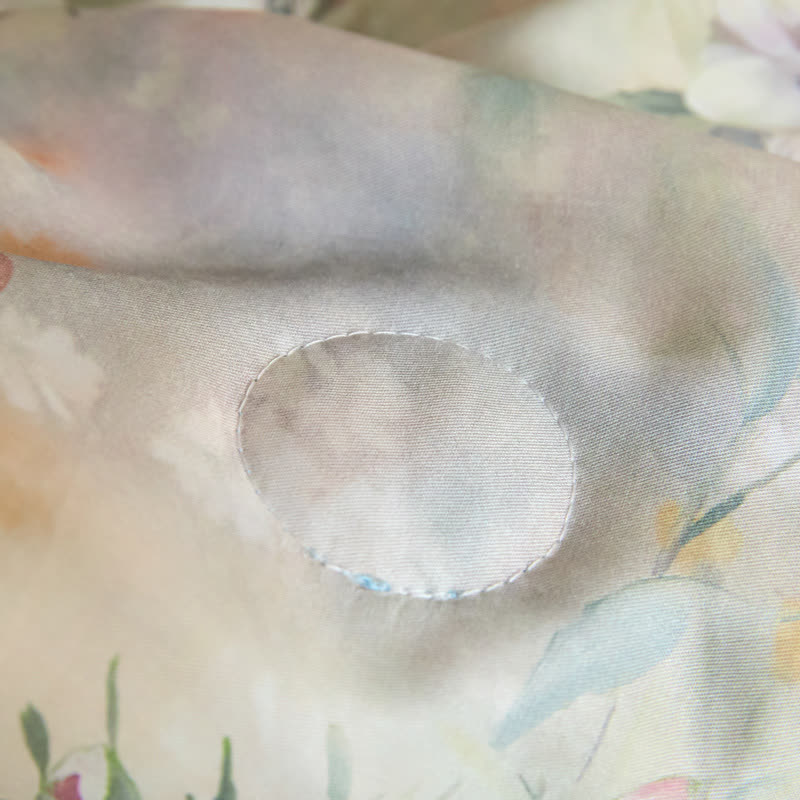 Couverture d'été luxueuse en fibre lyocell avec motif floral