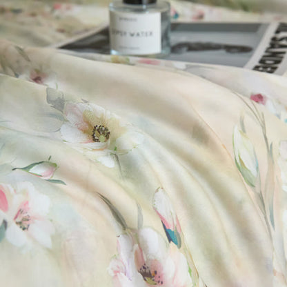 Couverture d'été luxueuse en fibre lyocell avec motif floral