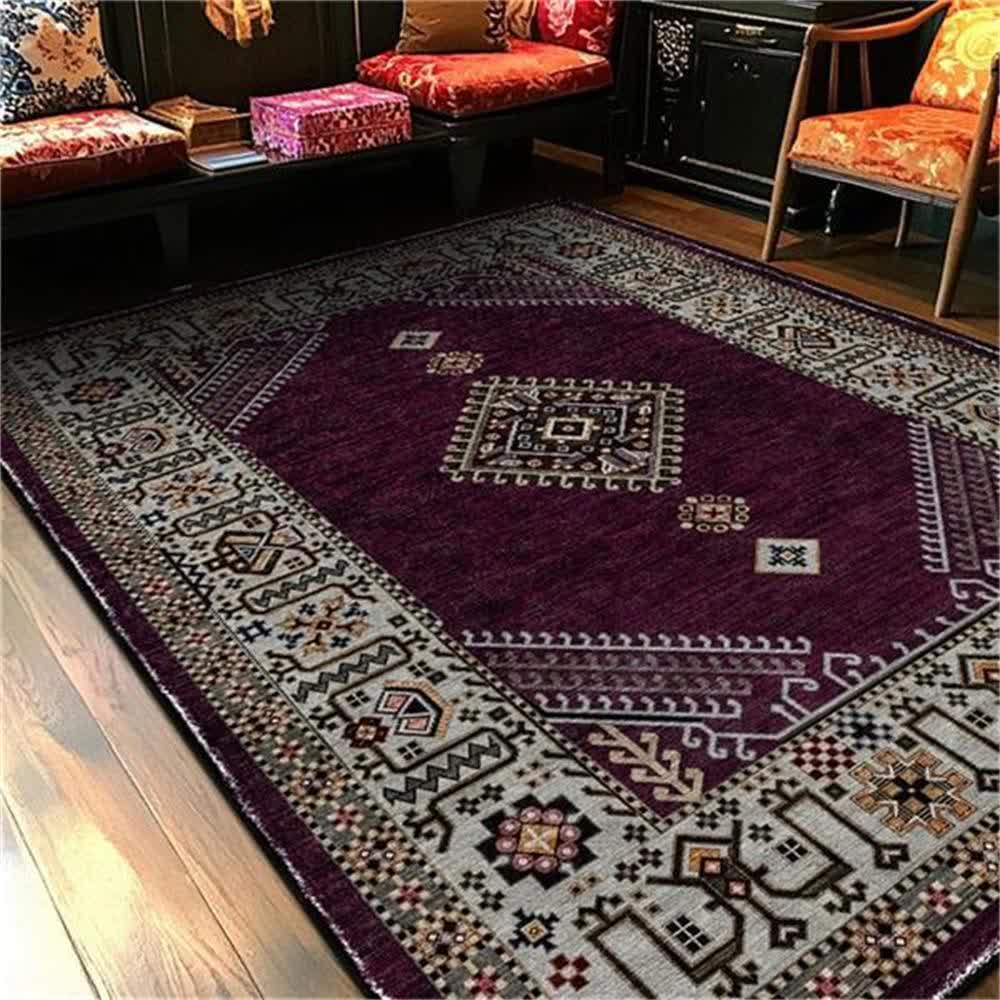 Tapis moelleux de style ethnique persan au style rétro