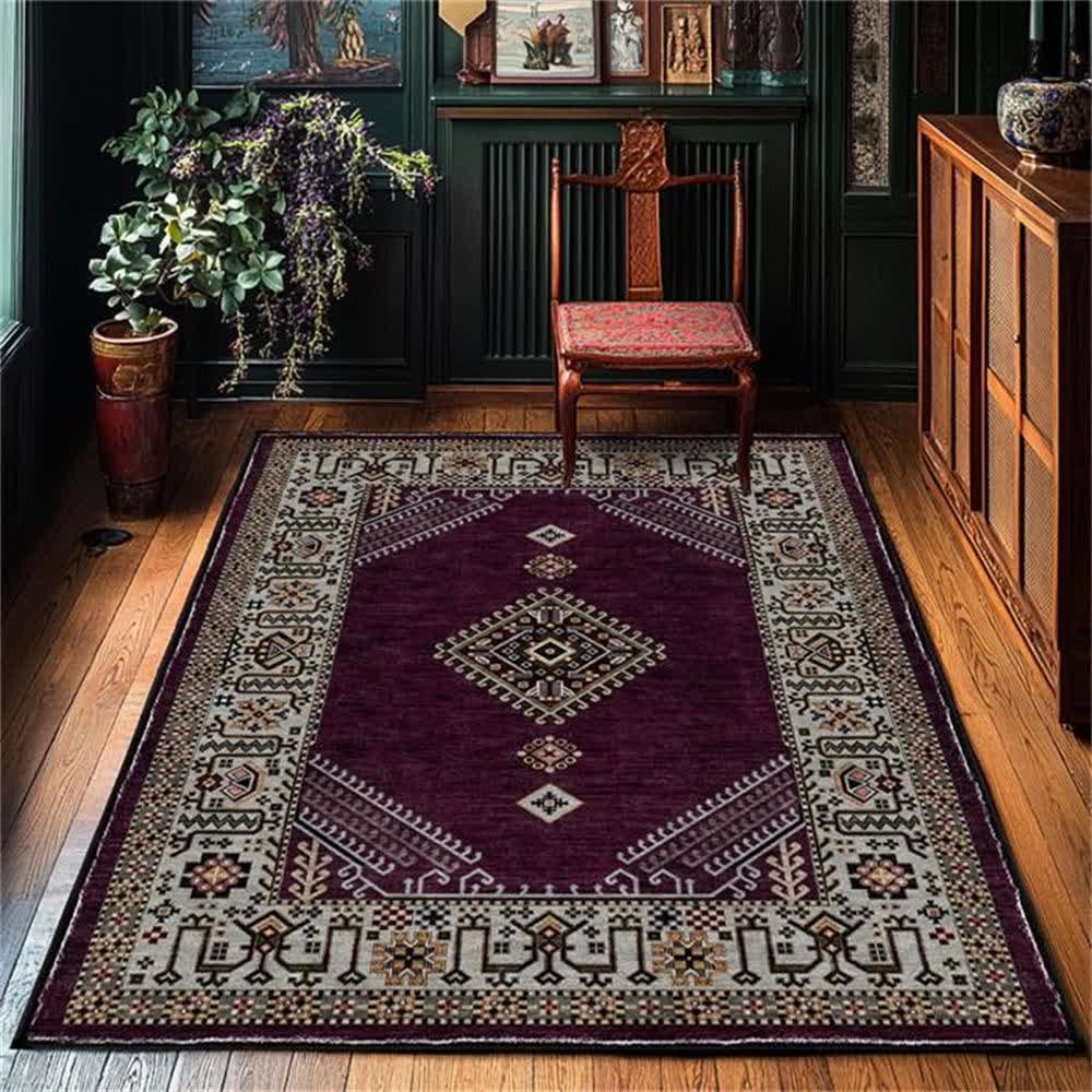 Tapis moelleux de style ethnique persan au style rétro