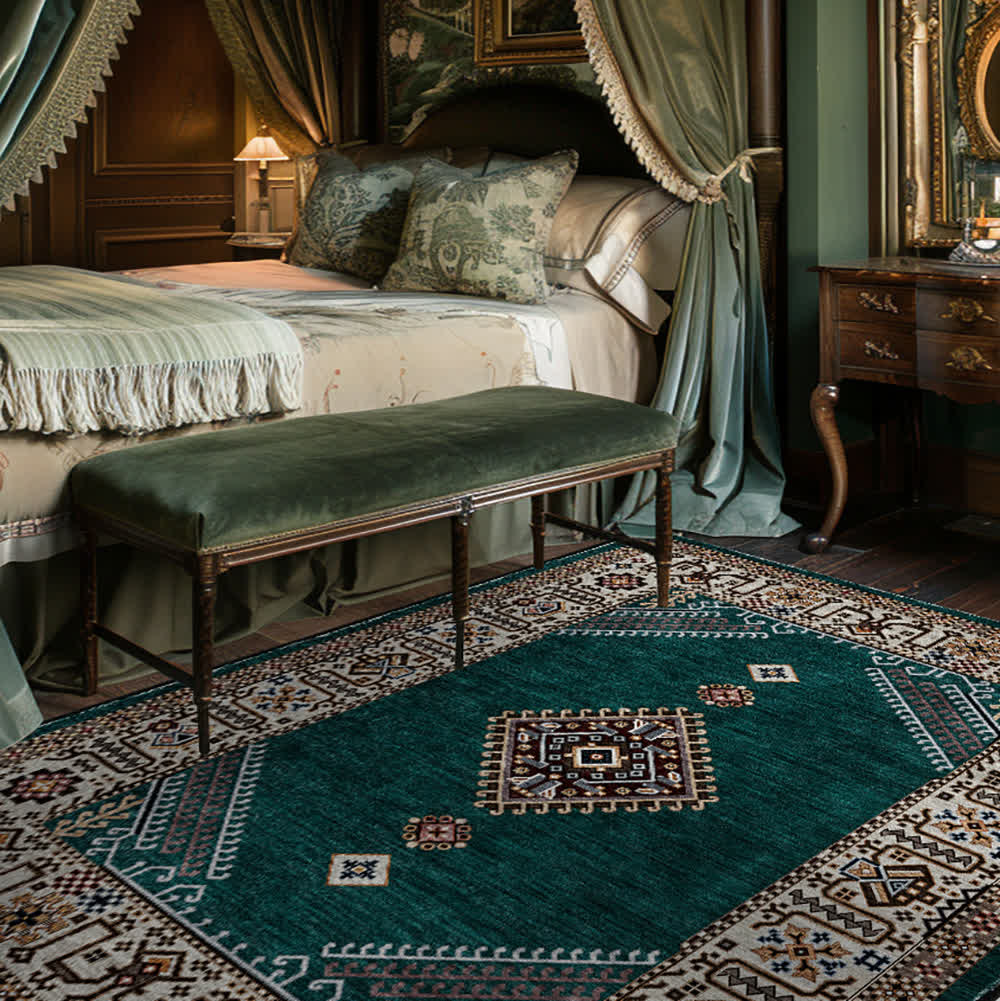 Tapis moelleux de style ethnique persan au style rétro