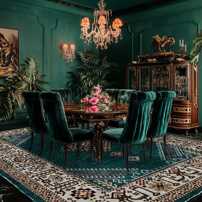 Tapis moelleux de style ethnique persan au style rétro
