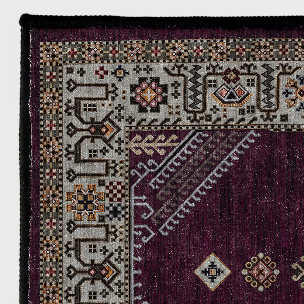 Tapis moelleux de style ethnique persan au style rétro