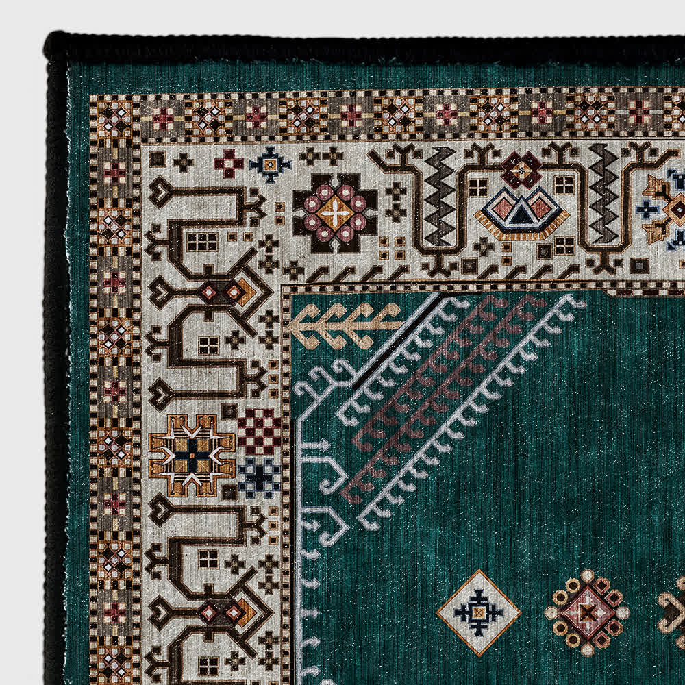 Tapis moelleux de style ethnique persan au style rétro