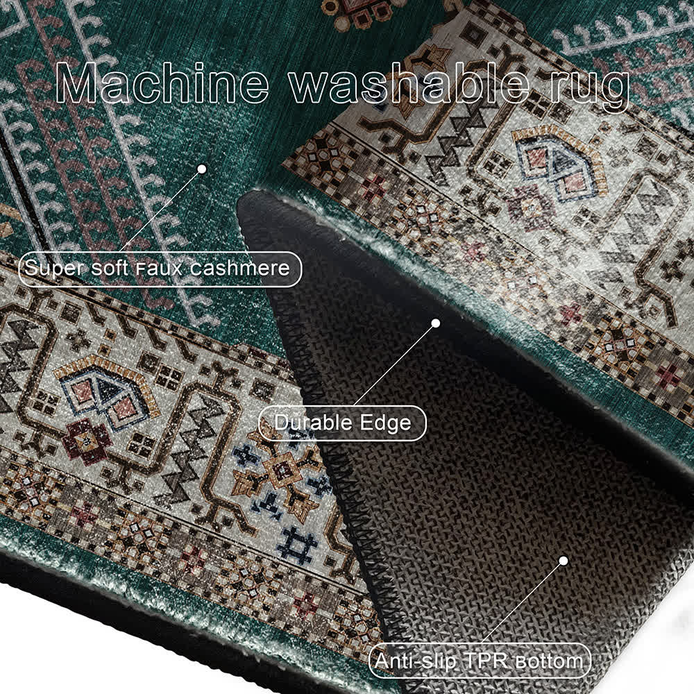 Tapis moelleux de style ethnique persan au style rétro