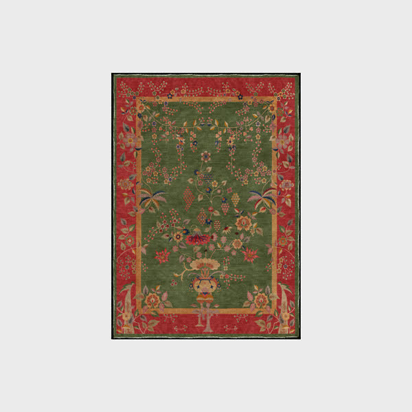 Tapis pliable antidérapant à motif floral rétro