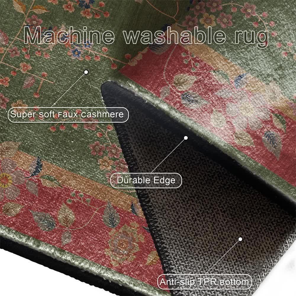 Tapis pliable antidérapant à motif floral rétro