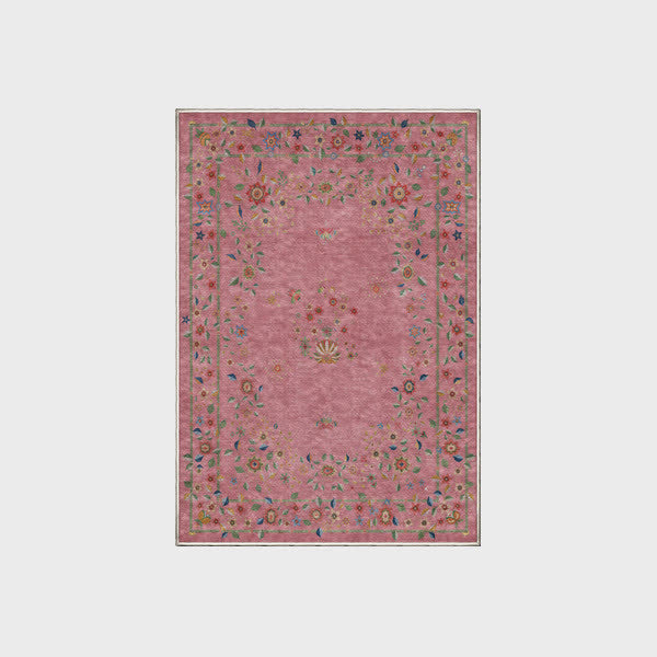 Tapis pliable d'intérieur/extérieur à motif floral rétro