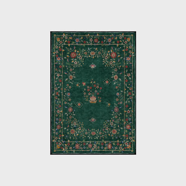 Tapis pliable d'intérieur/extérieur à motif floral rétro