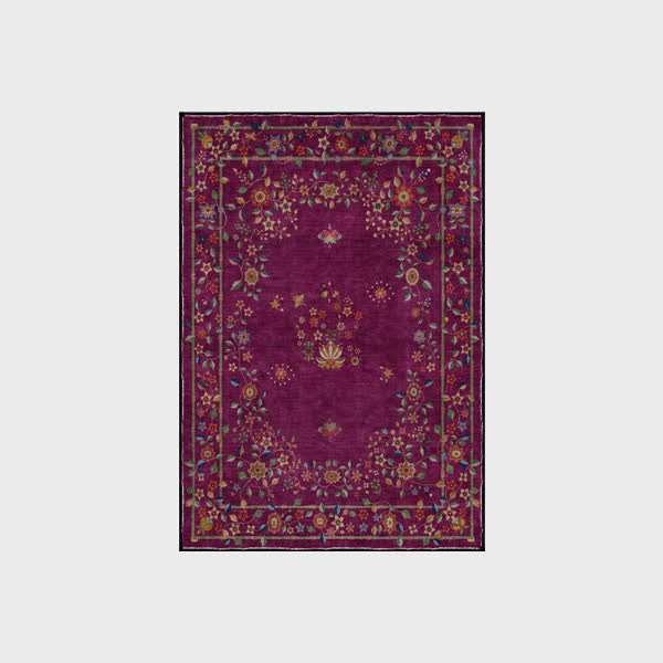 Tapis pliable d'intérieur/extérieur à motif floral rétro
