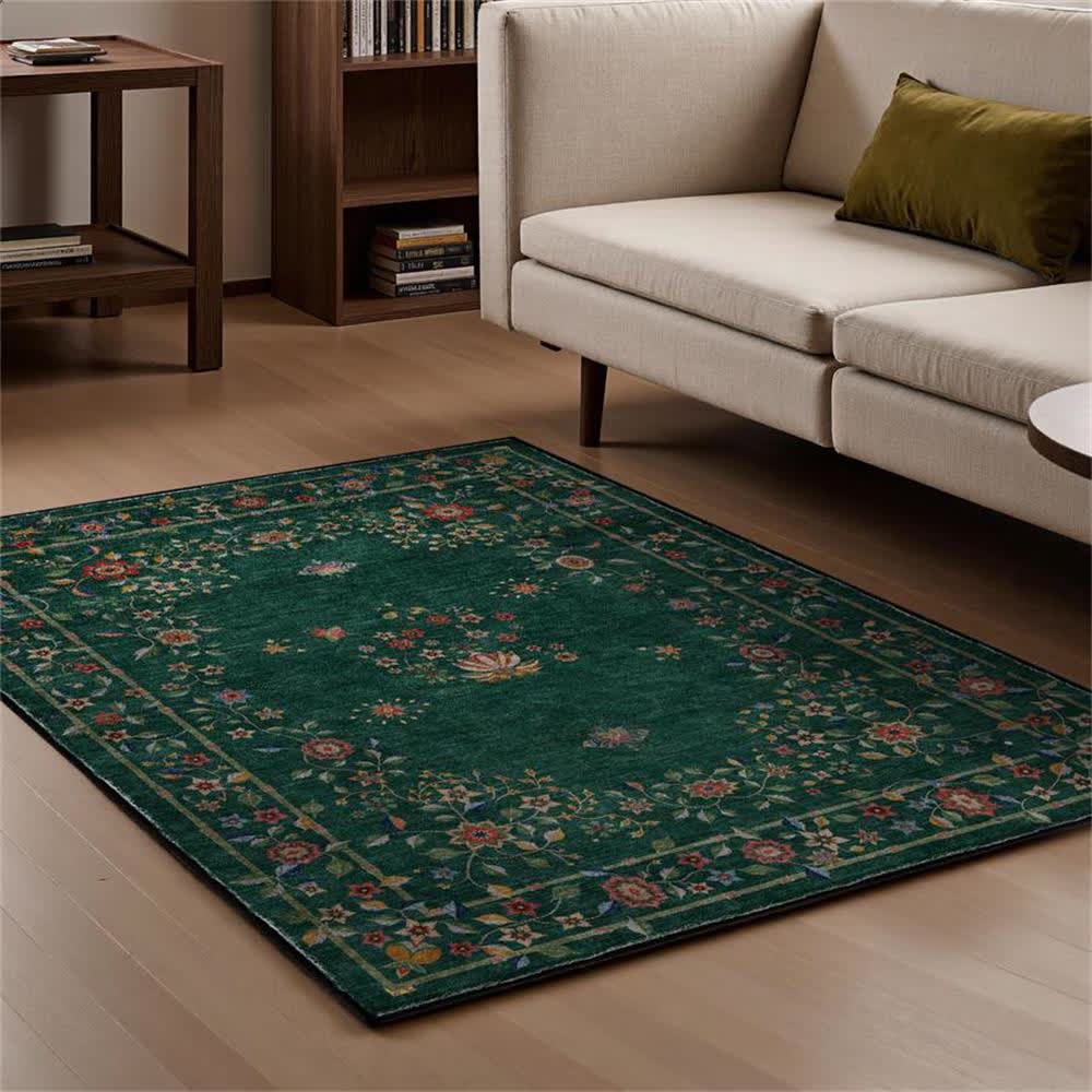 Tapis pliable d'intérieur/extérieur à motif floral rétro