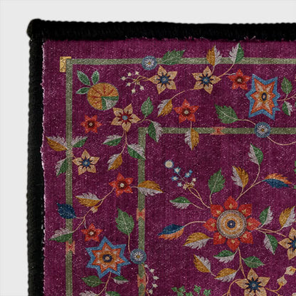 Tapis pliable d'intérieur/extérieur à motif floral rétro