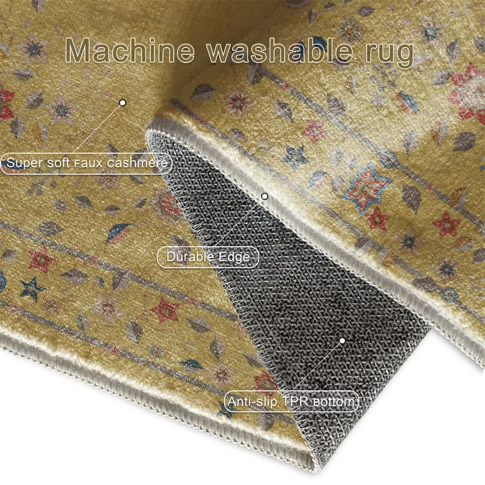 Tapis pliable d'intérieur/extérieur à motif floral rétro