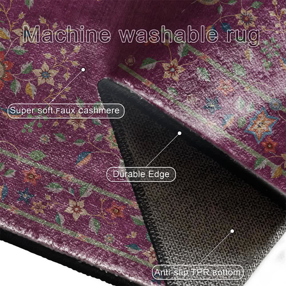 Tapis pliable d'intérieur/extérieur à motif floral rétro